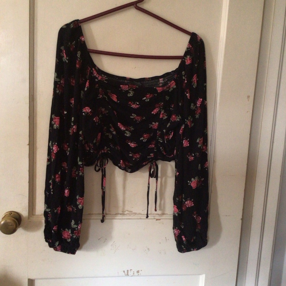 Wild Fable Black Floral Blouse